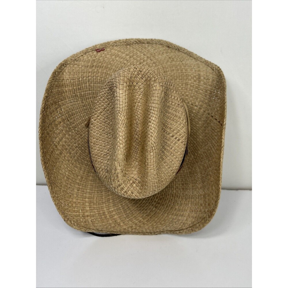 Bullhide Straw Leather Cowgirl Cowboy Hat Texas Longhorn Star Western Rodeo - Picture 8 of 13
